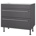 Kochfeldunterschrank Venezia 90cm Grau/Anthrazit | Schwarz