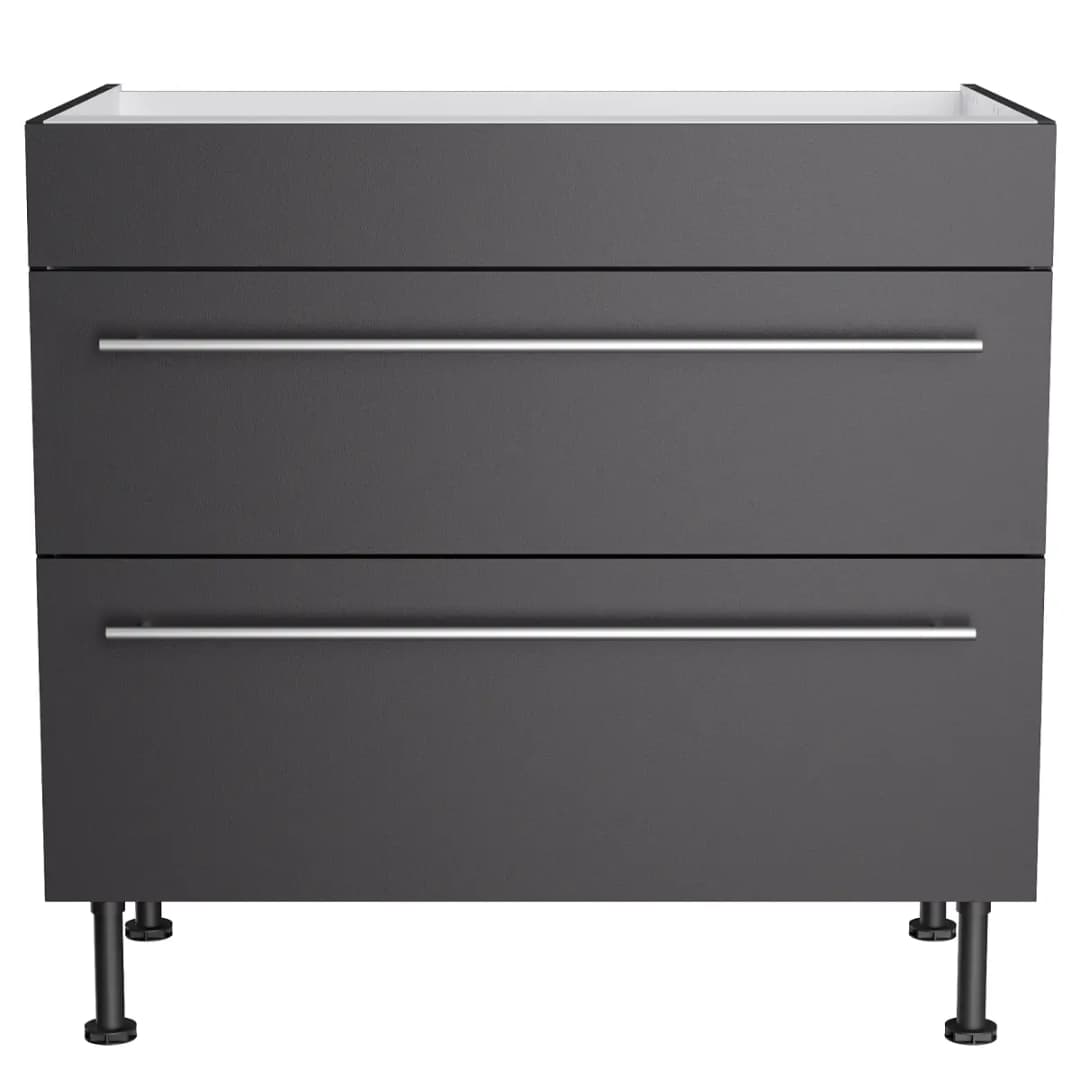 Kochfeldunterschrank Venezia 90cm Grau/Anthrazit | Schwarz