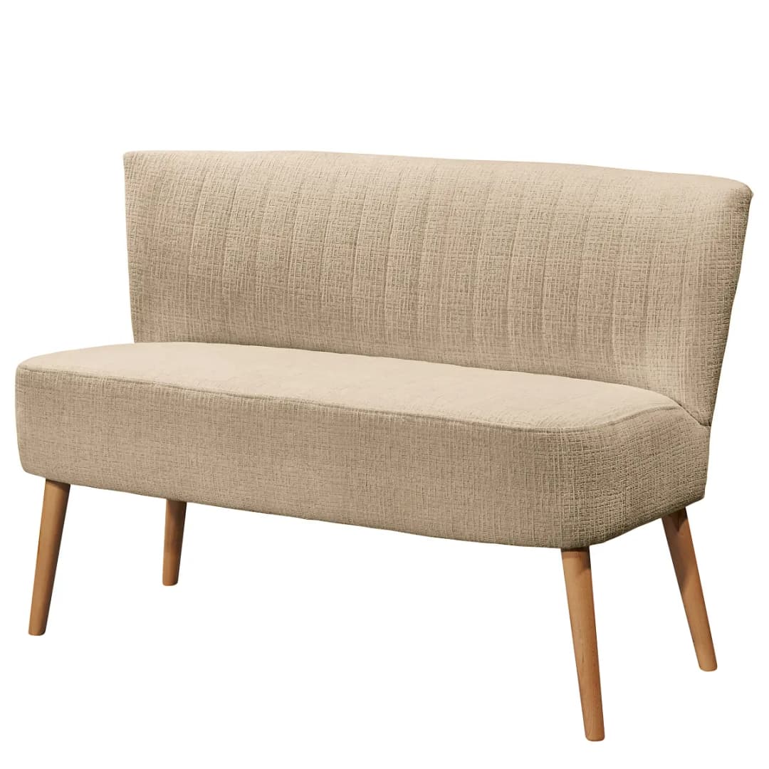 Polsterbank Willunga 142cm Beige Strukturstoff Kanita: Sand