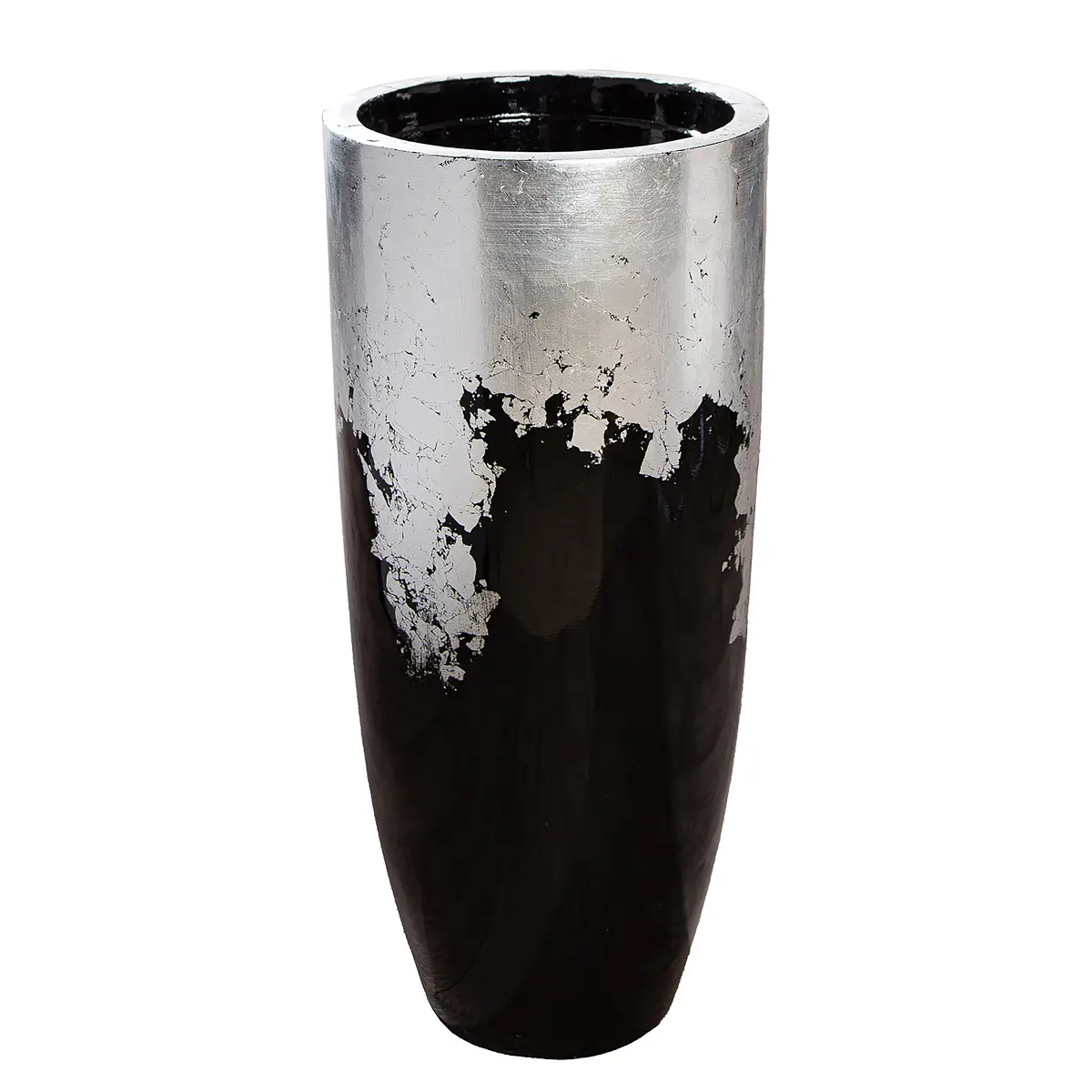Übertopf Konus 80cm Schwarz/Silber | Schwarz