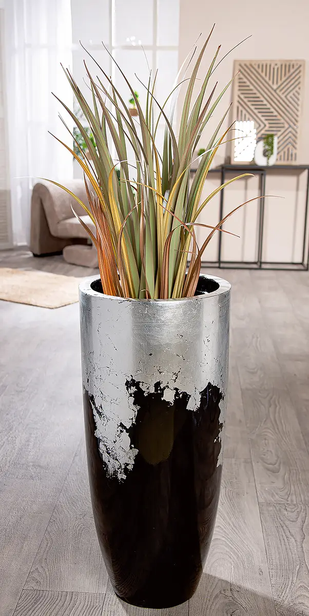 Übertopf Konus 80cm Schwarz/Silber | Schwarz