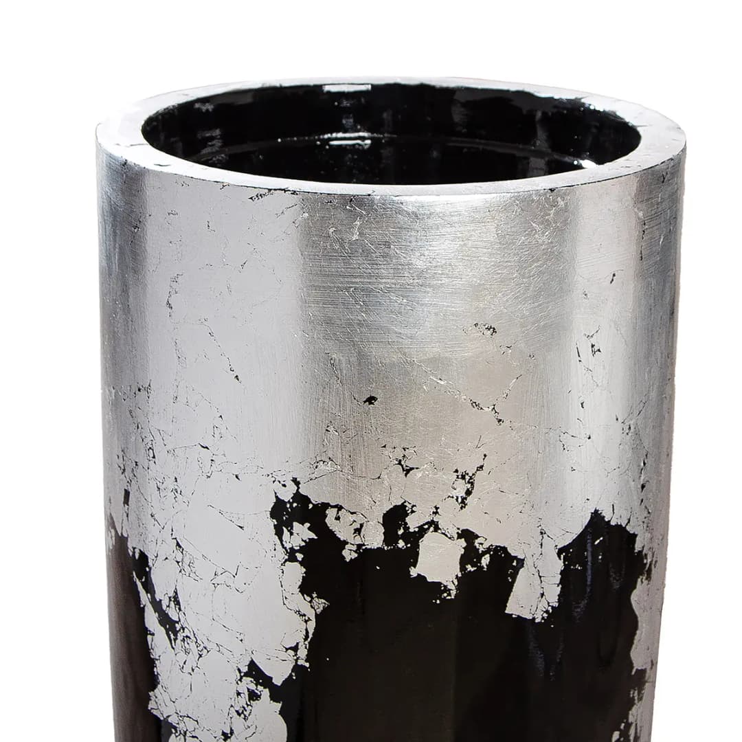 Übertopf Konus 80cm Schwarz/Silber | Schwarz