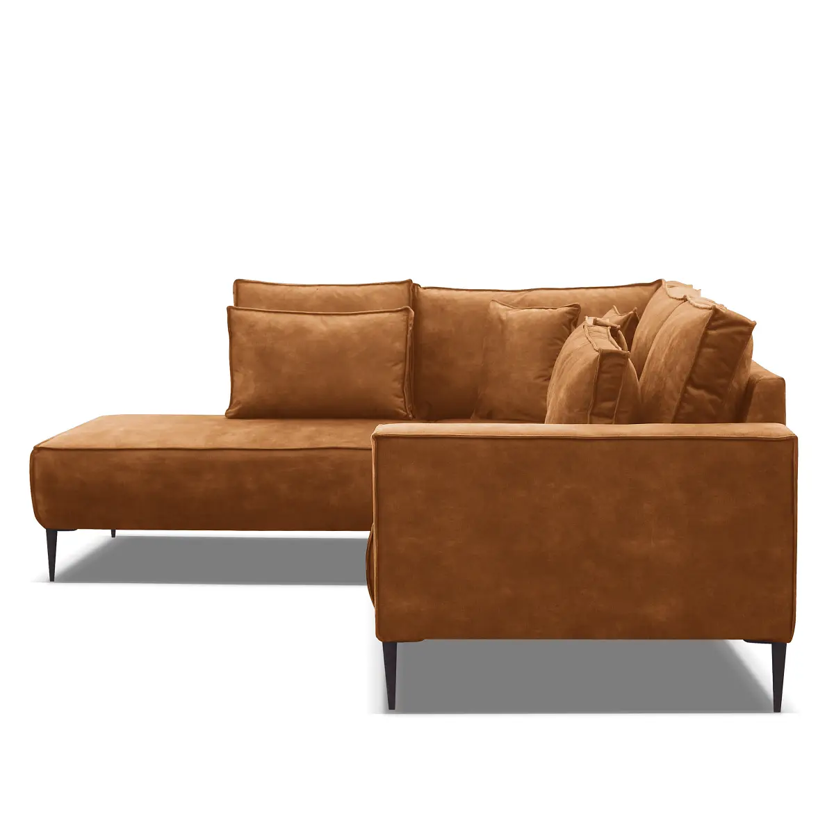 Fredriks Ecksofa mit Ottomane Priya | Braun