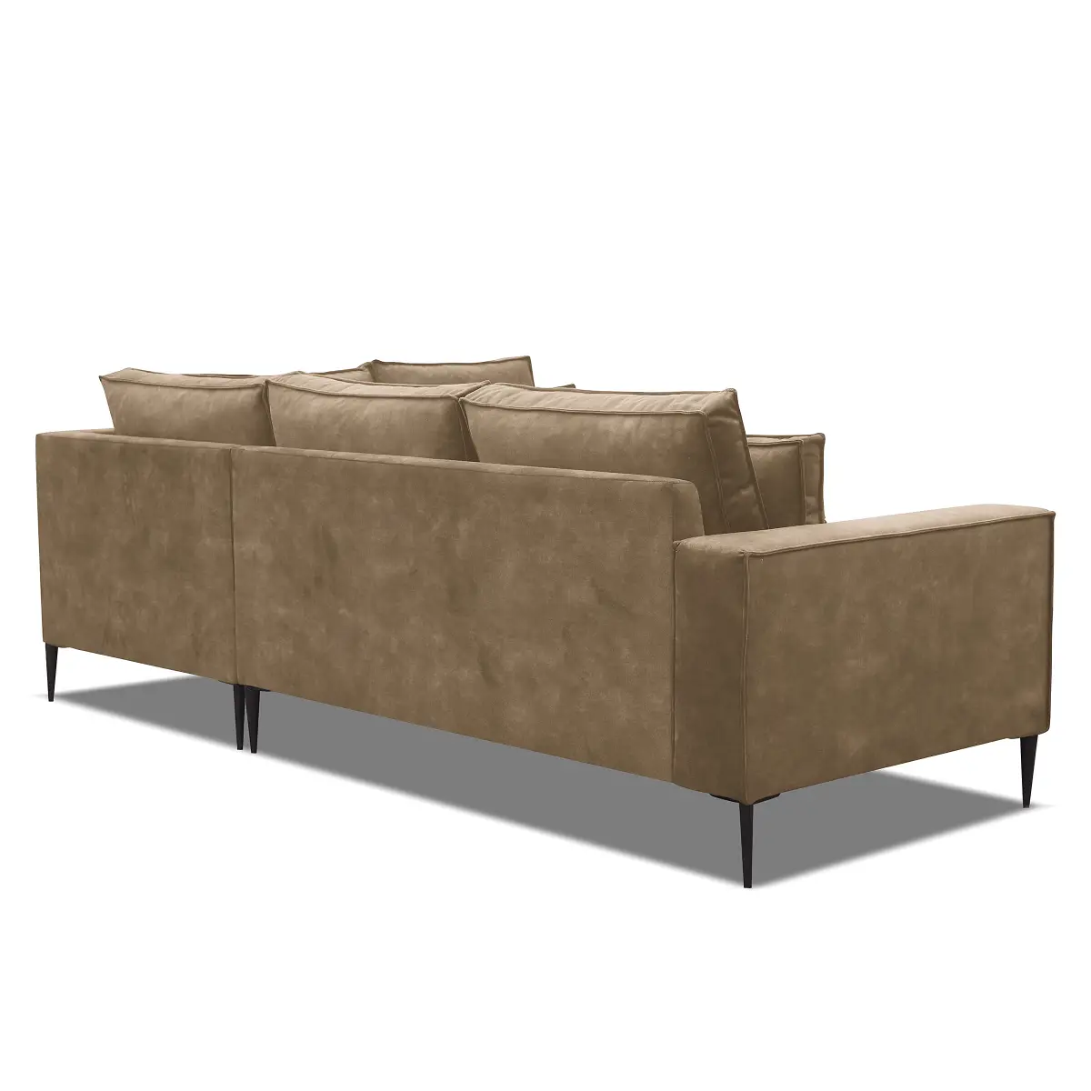 Fredriks Ecksofa mit Ottomane Beige Microfaser Priya | Beige