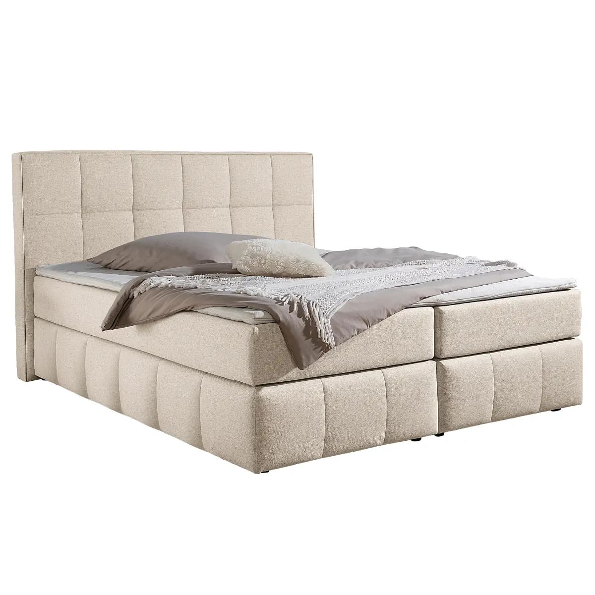 Boxspringbett Artosilla 180 x 200cm Flachgewebe Norana Beige