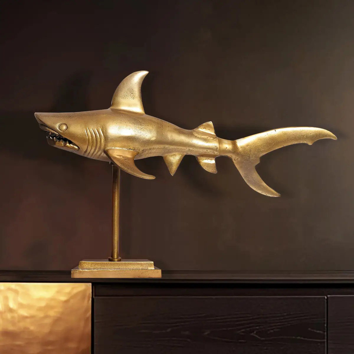 Wohnling Skulptur Hai | Gold