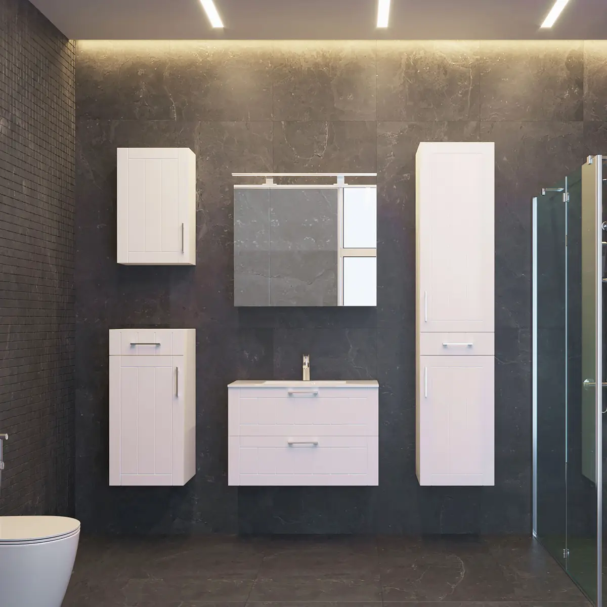Beleuchteter Spiegelschrank Sodhouse | Weiß