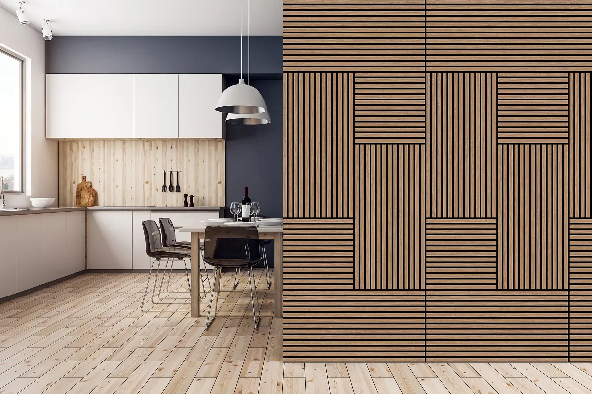 Furniertes Akustikpaneel Noio Typ A 52 x 104cm Eiche Dunkel | Braun