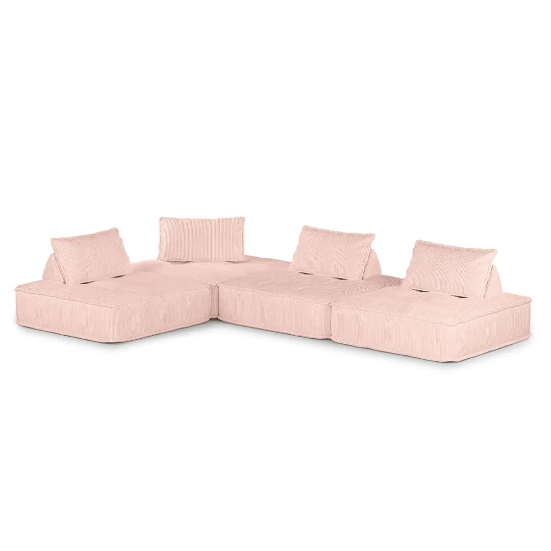 Modulsofa 4-teilig Violett Cordstoff Riganton | Lila