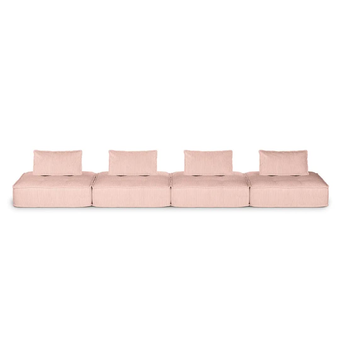 Modulsofa 4-teilig Violett Cordstoff Riganton | Lila