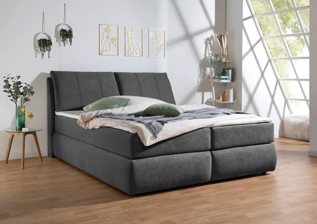 Red Living Boxspringbett Barrietas | Schwarz
