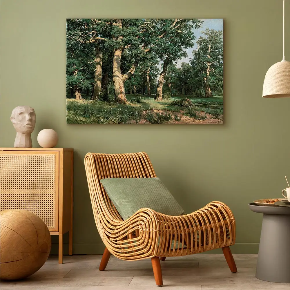 Leinwandbild Oak Forest Filz Grün/Grün 60 x 40cm | Grün