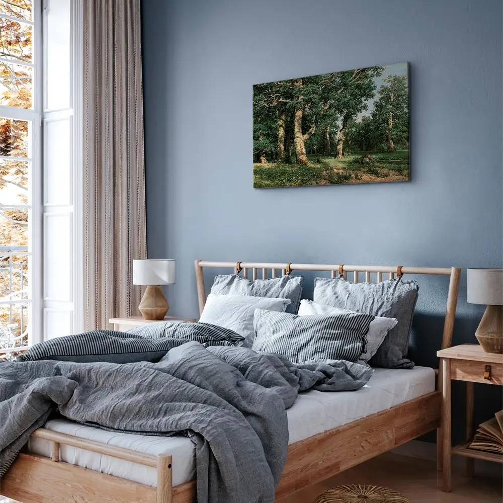 Leinwandbild Oak Forest Filz Grün/Grün 60 x 40cm | Grün
