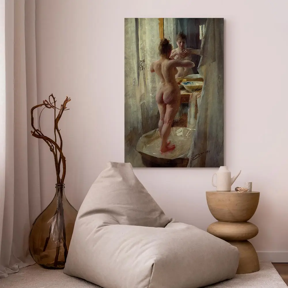 Leinwandbild At the Bathtub Filz Grün/Grün 80 x 120cm | Grün