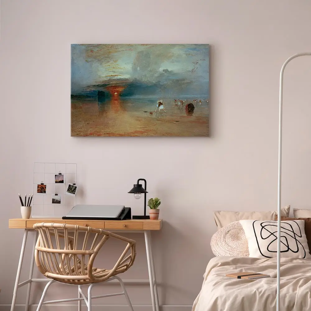Leinwandbild Calais Beach Filz Grau/Grau 90 x 60cm | Grau