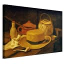 Leinwandbild Stilleben mit Strohhut Filz Gold/Gold 60 x 40cm | Braun