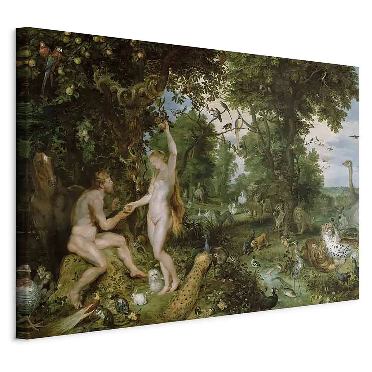 Leinwandbild The Garden of Eden Filz Grün/Grün 120 x 80cm | Grün