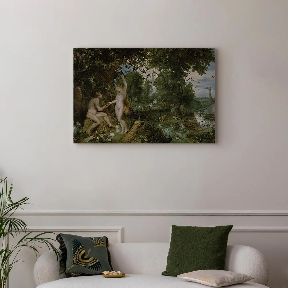 Leinwandbild The Garden of Eden Filz Grün/Grün 120 x 80cm | Grün