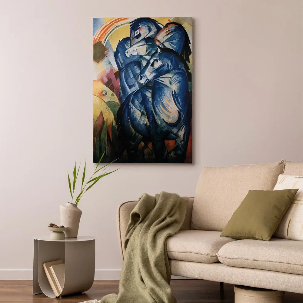 Leinwandbild The tower of blue horses Filz Beige/Beige 40 x 60cm