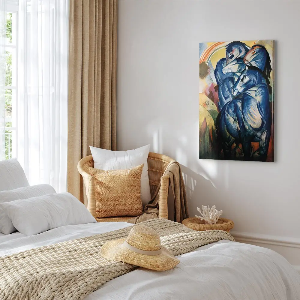 Leinwandbild The tower of blue horses Filz Beige/Beige 40 x 60cm