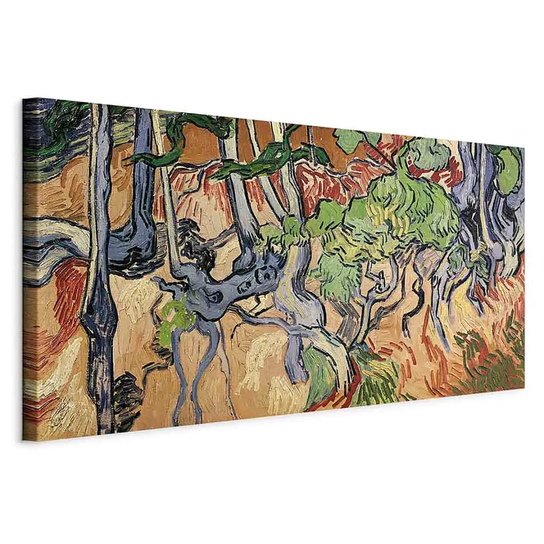 Leinwandbild Tree roots Filz Multicolor/Multicolor 60 x 30cm
