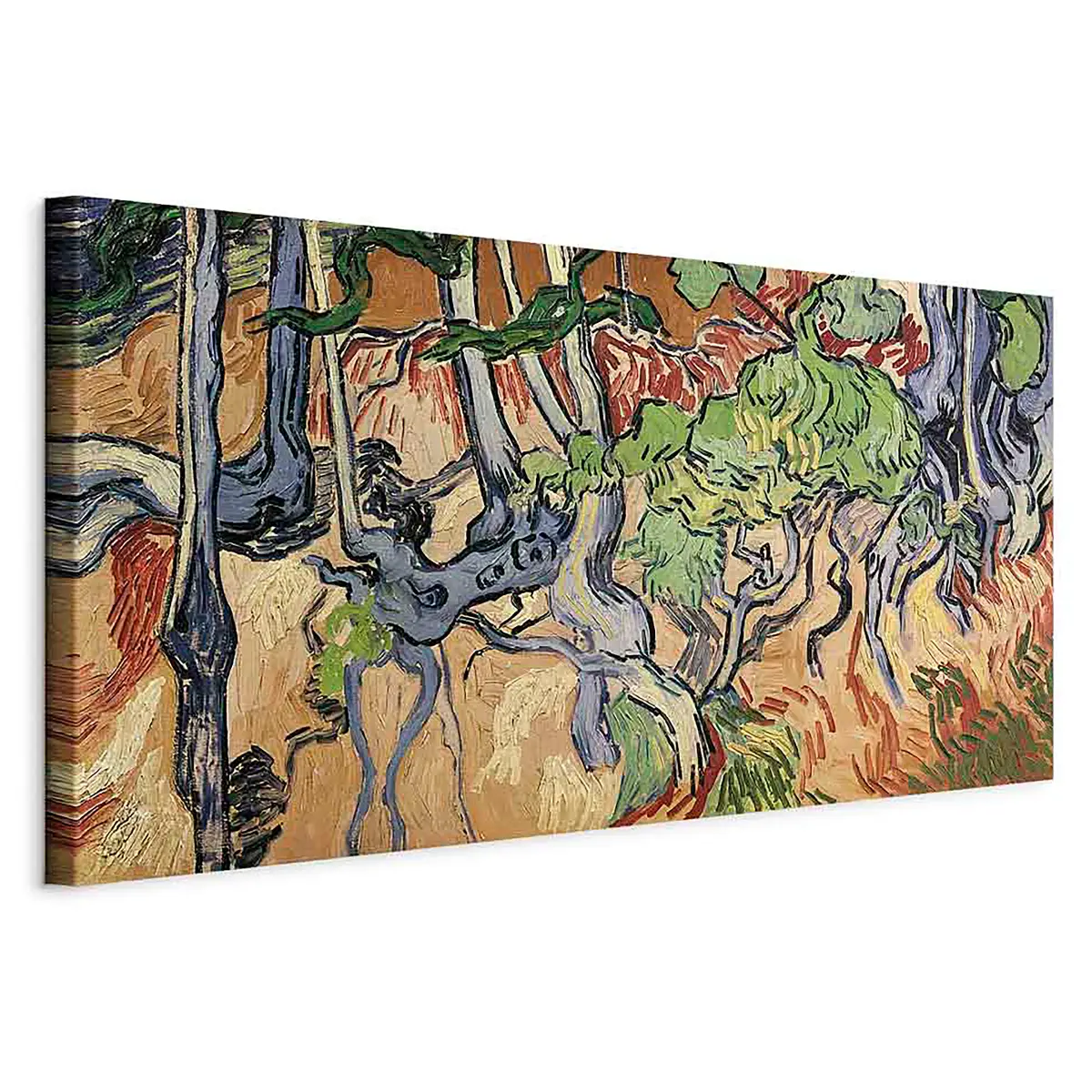 Leinwandbild Tree roots Filz Multicolor/Multicolor 60 x 30cm