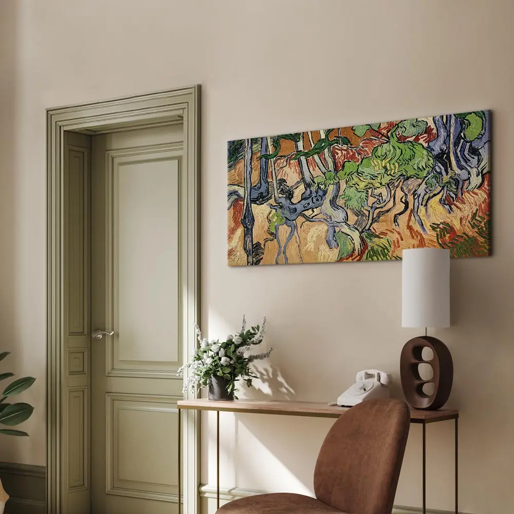 Leinwandbild Tree roots Filz Multicolor/Multicolor 60 x 30cm