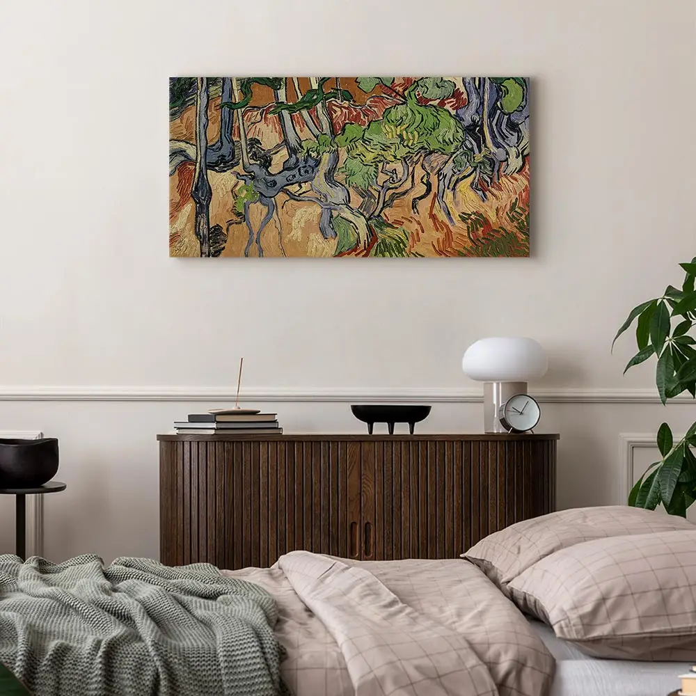 Leinwandbild Tree roots Filz Multicolor/Multicolor 60 x 30cm