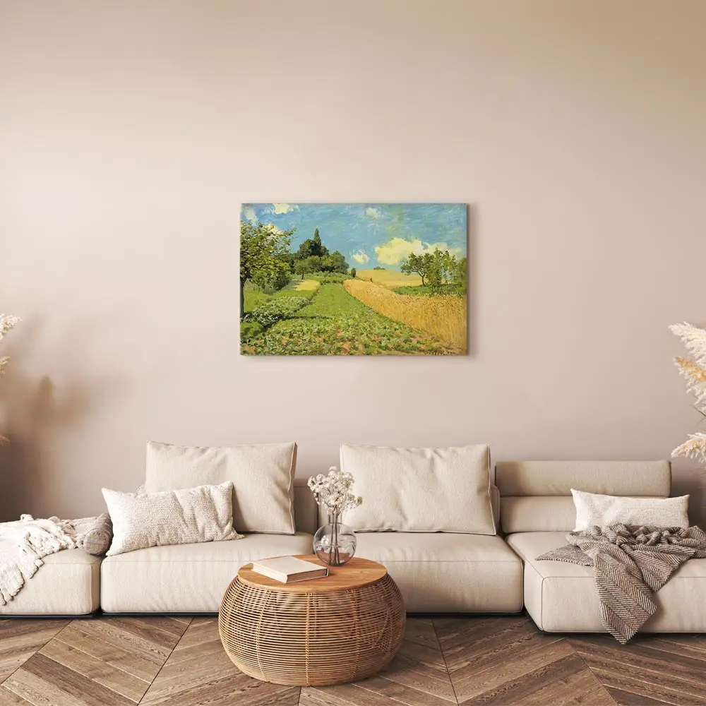 Leinwandbild The Cornfield Filz Gold/Gold 90 x 60cm | Gold