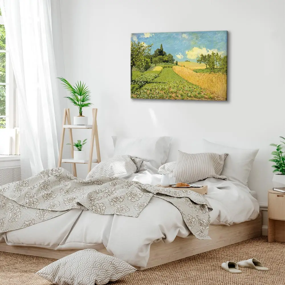 Leinwandbild The Cornfield Filz Gold/Gold 90 x 60cm | Gold