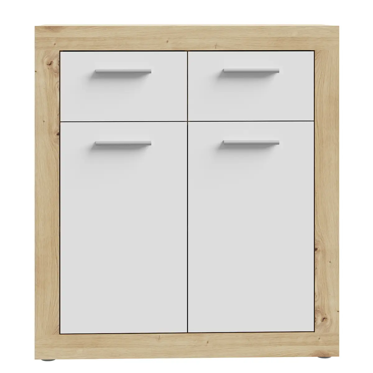 Kommode Ballito 83cm Weiß/Eiche Artisan Dekor | Holztöne