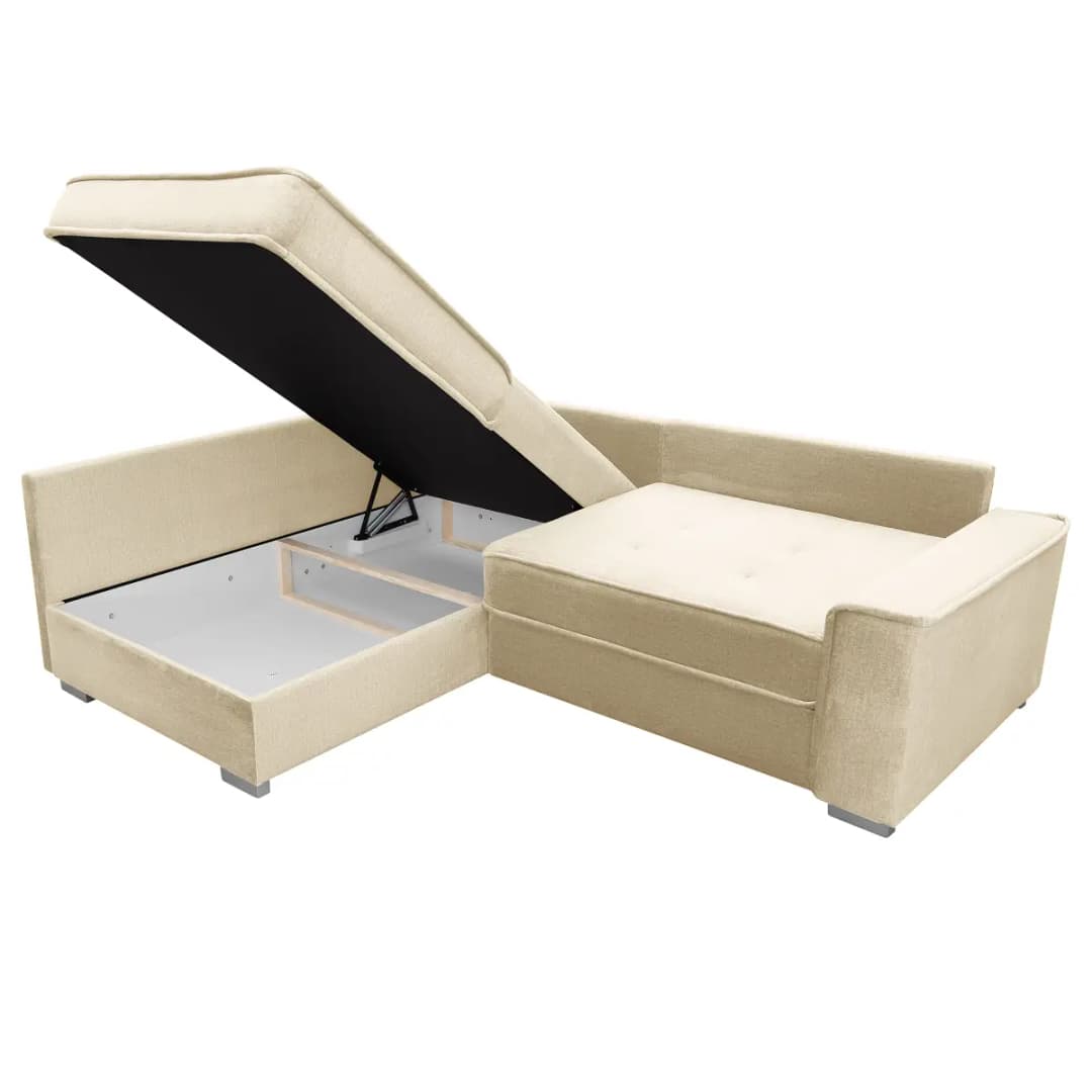 Fredriks Ecksofa mit Schlaffunktion Beige Microfaser Valeria | Beige