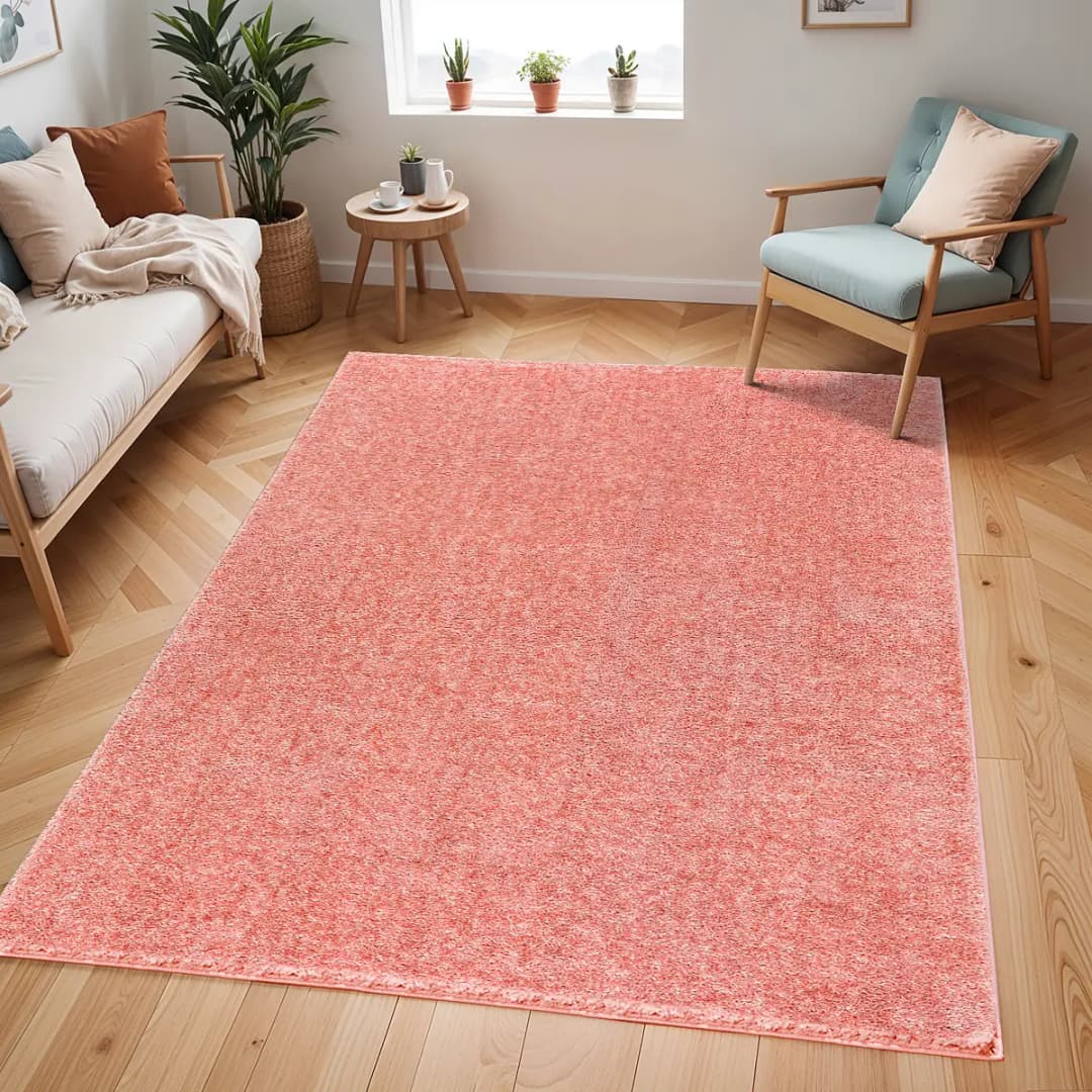 Hochflorteppich Trento 160 x 213cm Rot/Rosa | Mehrfarbig