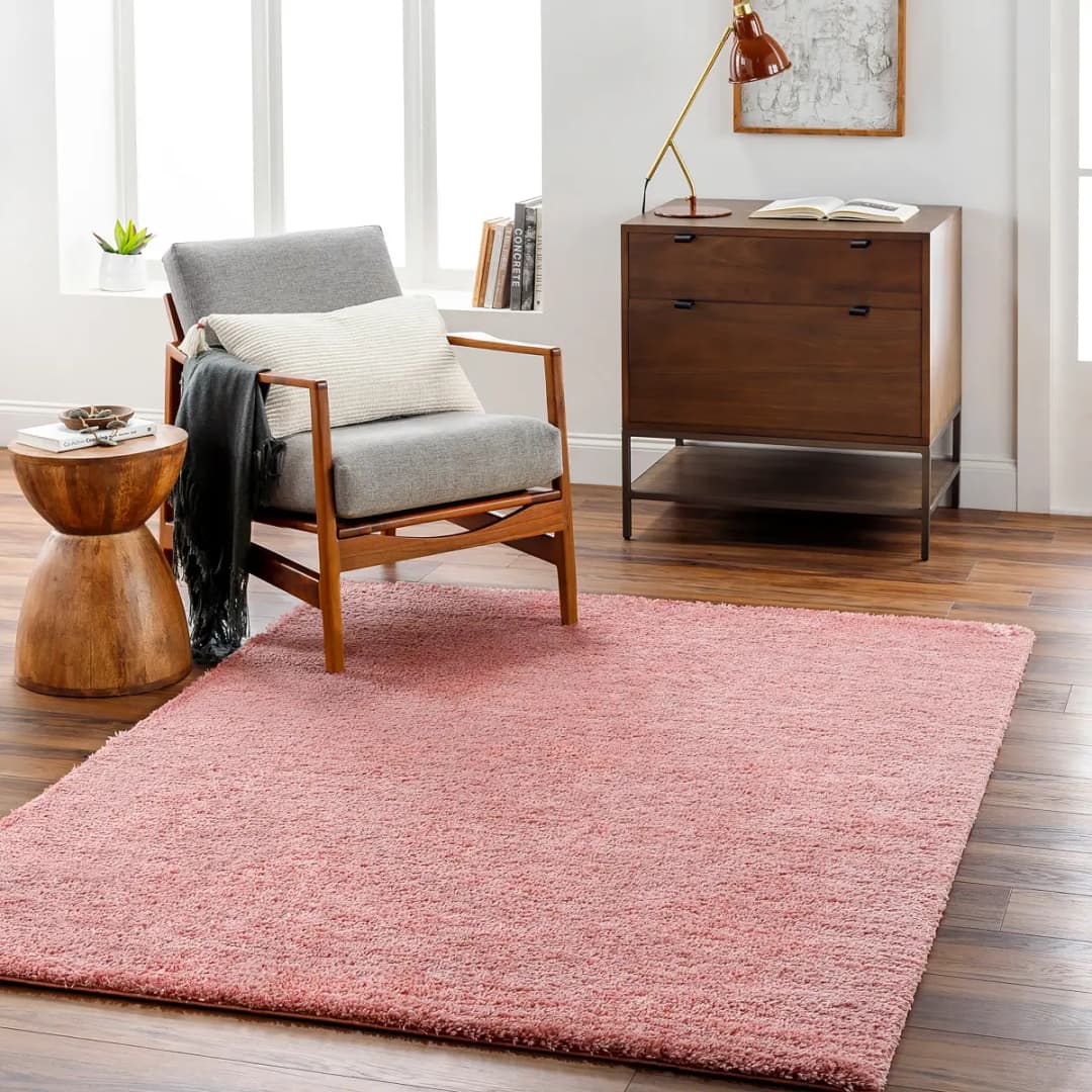 Hochflorteppich Trento 200 x 275cm Rot/Rosa | Mehrfarbig