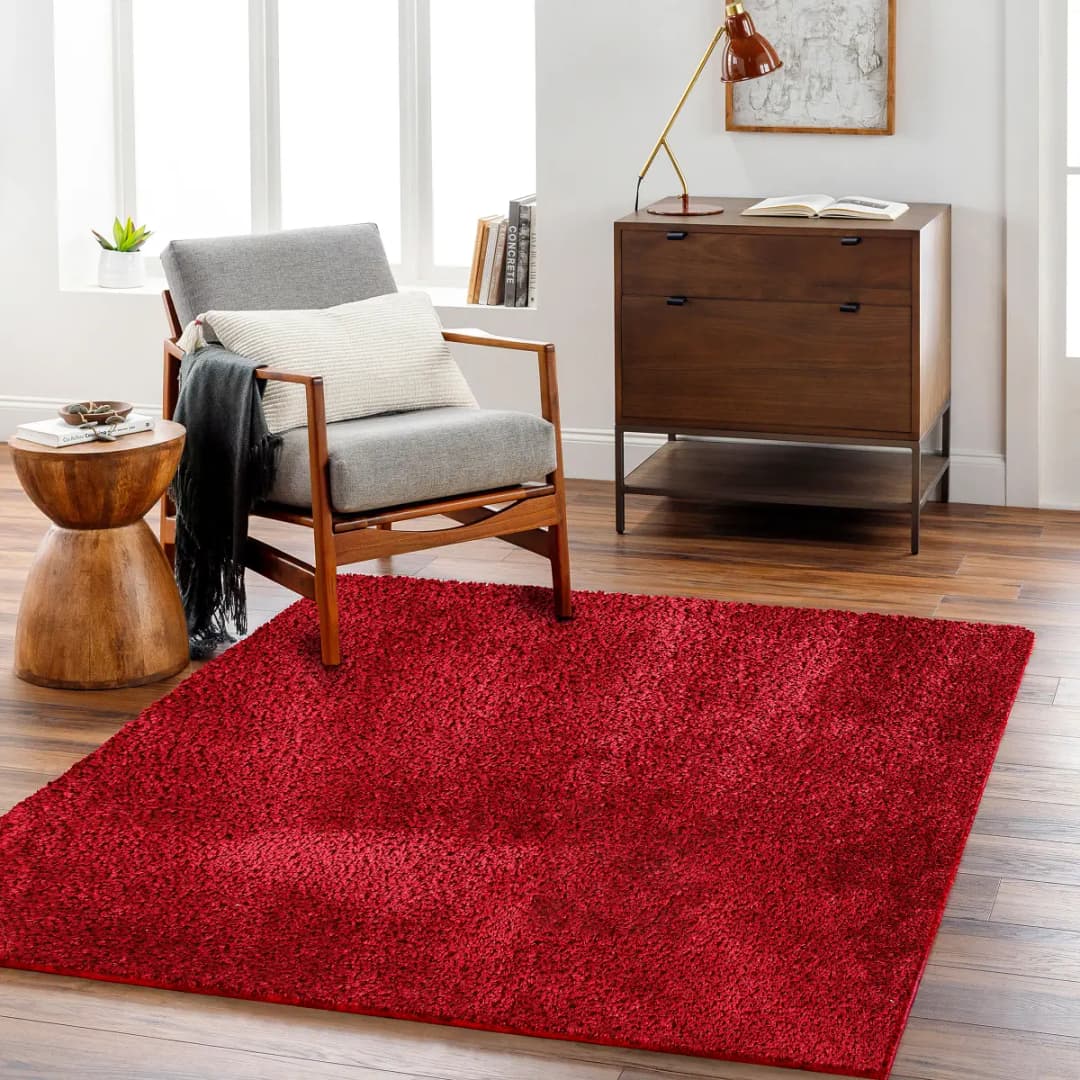 Hochflor-Teppich Trento 200 x 275cm Rot/Rot | Rot