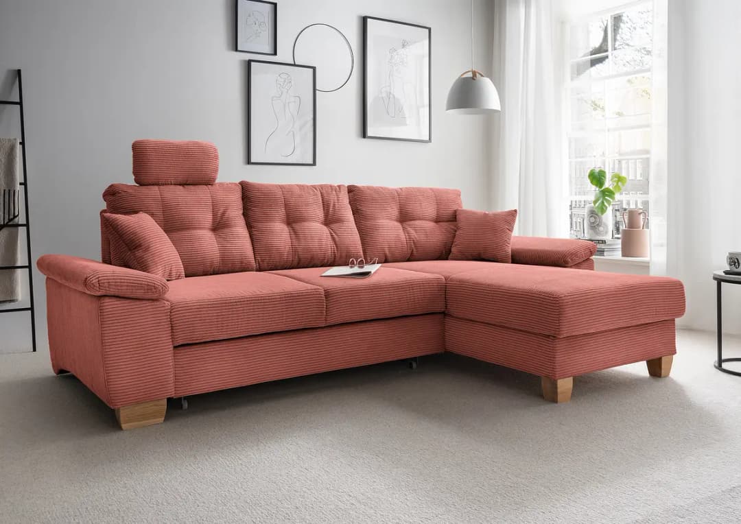 Fredriks Ecksofa mit Schlaffunktion Typ A | Rot
