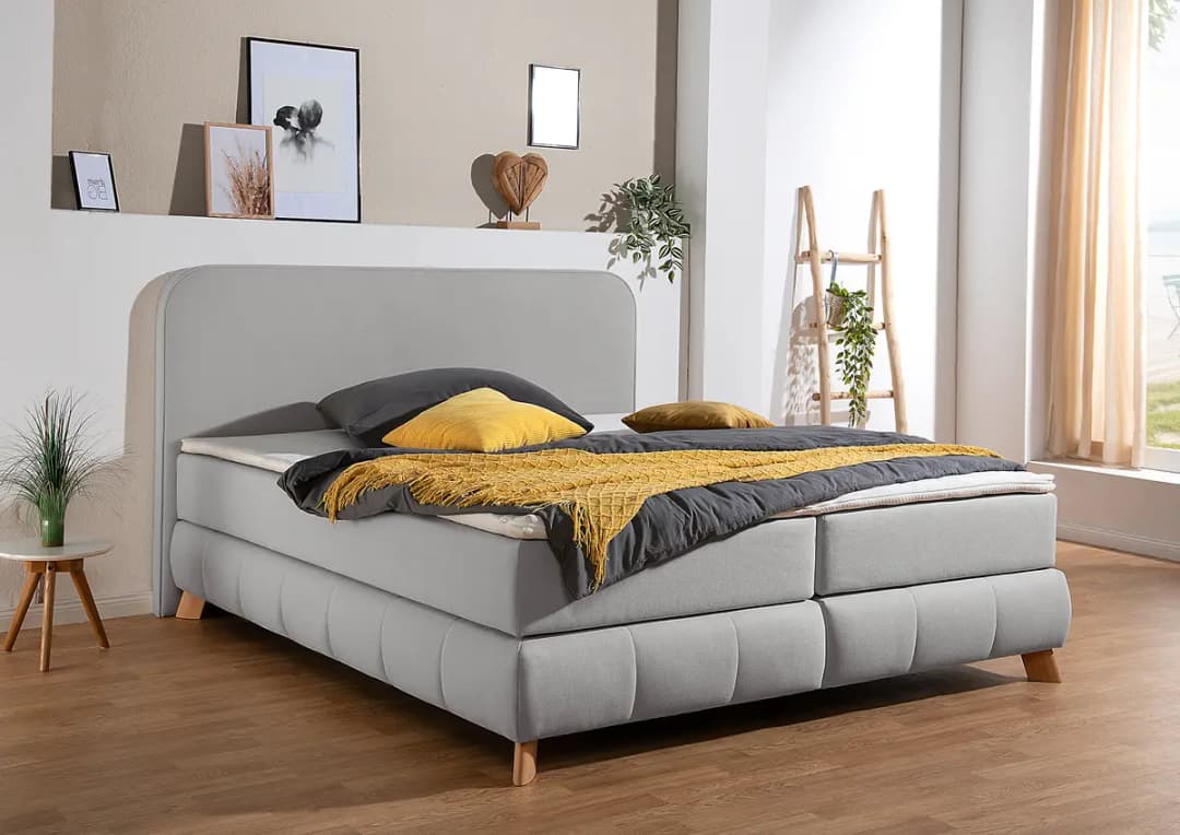 Norrwood Boxspringbett Gerazia 200 x 200cm | Grau