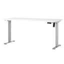 Höhenverstellbarer Schreibtisch Boras 160cm Weiß/Weiß Silber | Weiß