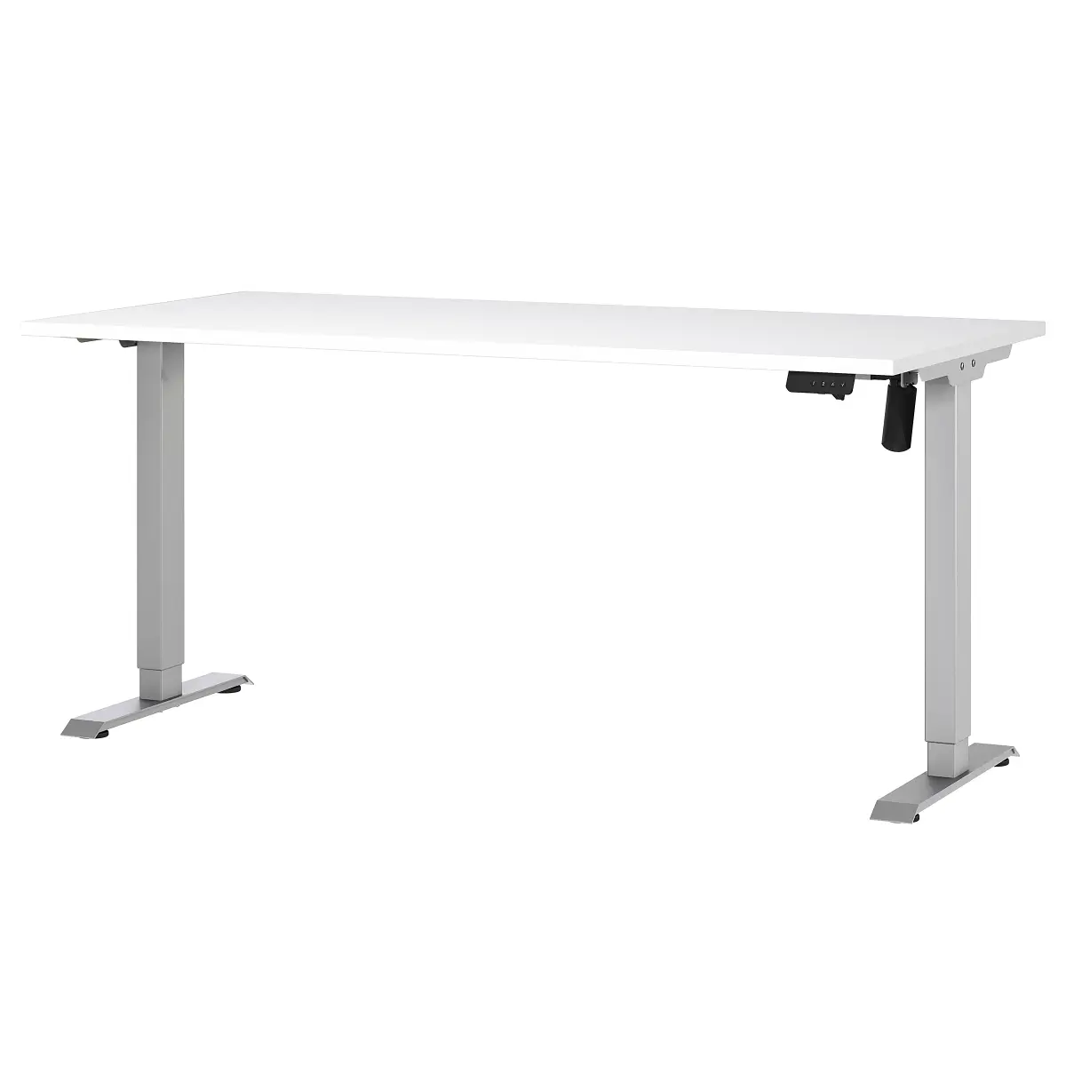 Höhenverstellbarer Schreibtisch Boras 160cm Weiß/Weiß Silber | Weiß