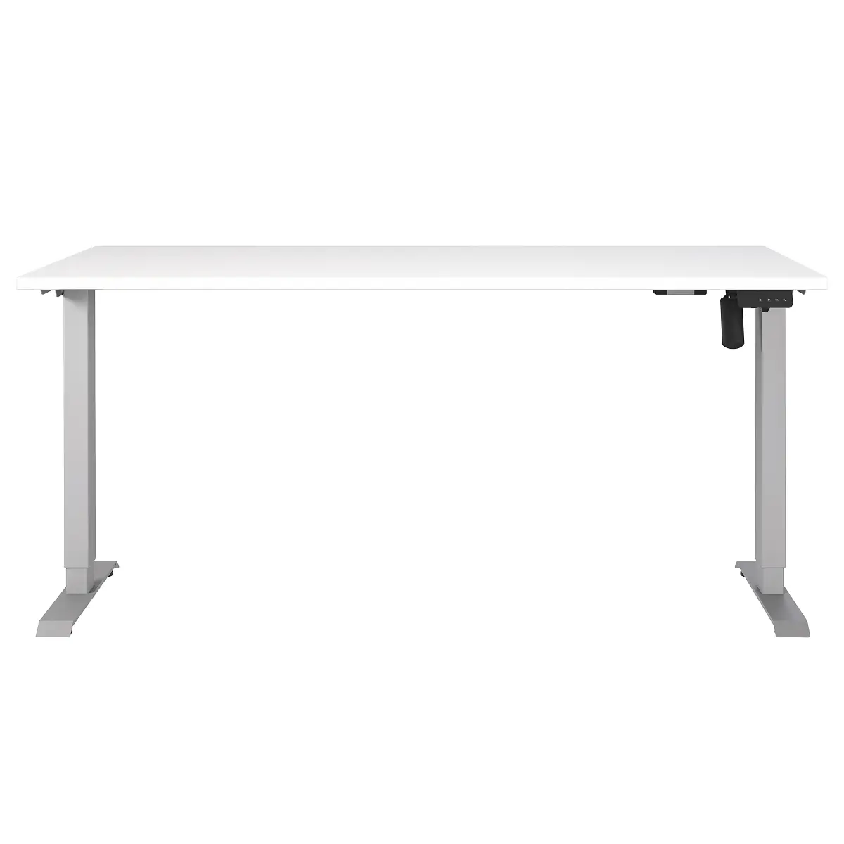 Höhenverstellbarer Schreibtisch Boras 160cm Weiß/Weiß Silber | Weiß