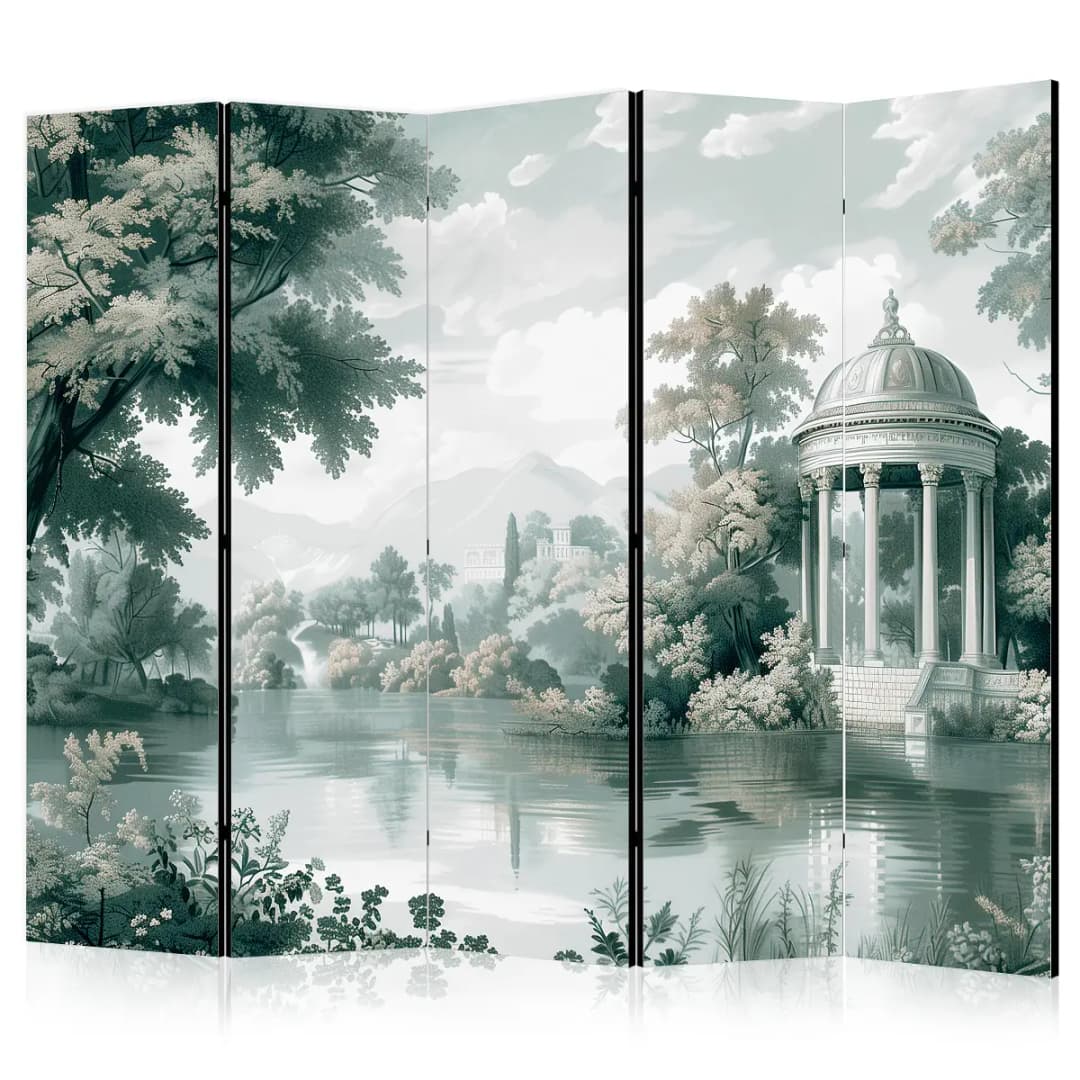Paravent View of Park & Lake | Mehrfarbig