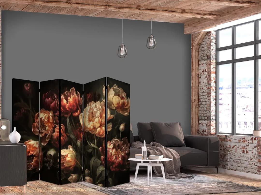 Akustik-Paravent Magnificent Tulips Andere Braun 225 x 172cm