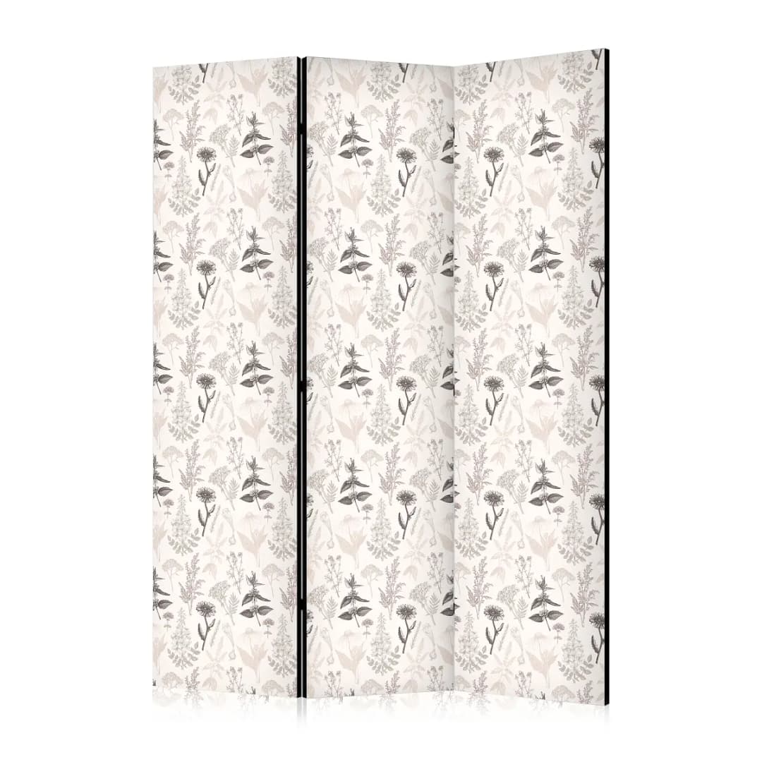 Akustik-Paravent Botanic Illustration Andere Schwarz 135 x
