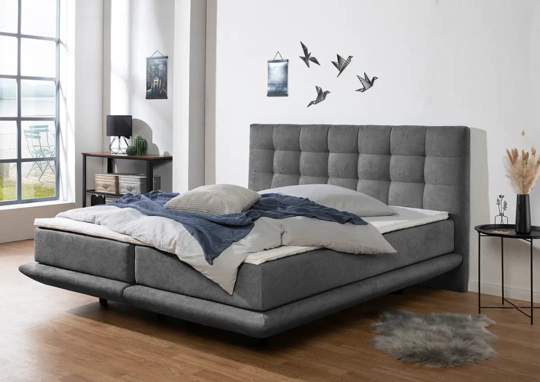Boxspringbett Onorato | Grau
