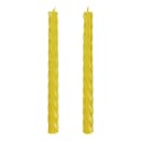 Stabkerze TWISTED 2er-Set | Gelb