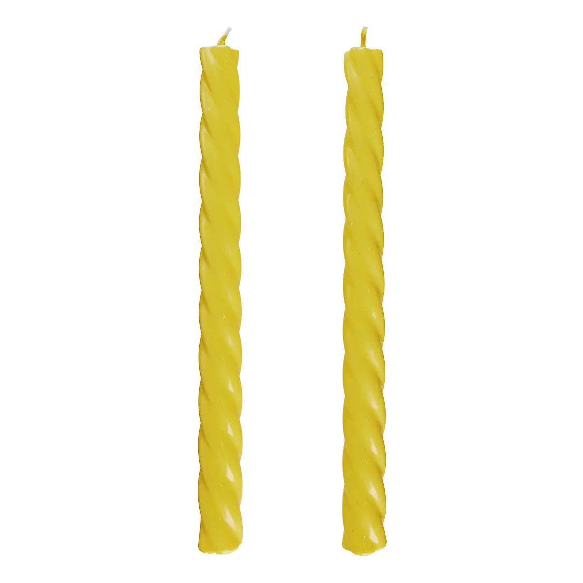 Stabkerze TWISTED 2er-Set | Gelb