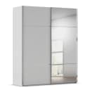 Schwebetürenschrank Covalo 162cm Grau/Seidengrau Chrom mit