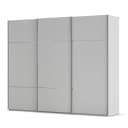 Schwebetürenschrank Covalo 271cm Grau/Seidengrau Chrom ohne