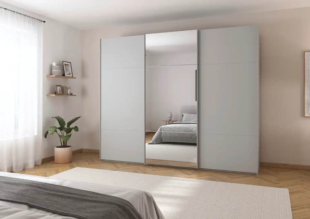Schwebetürenschrank Covalo | Grau