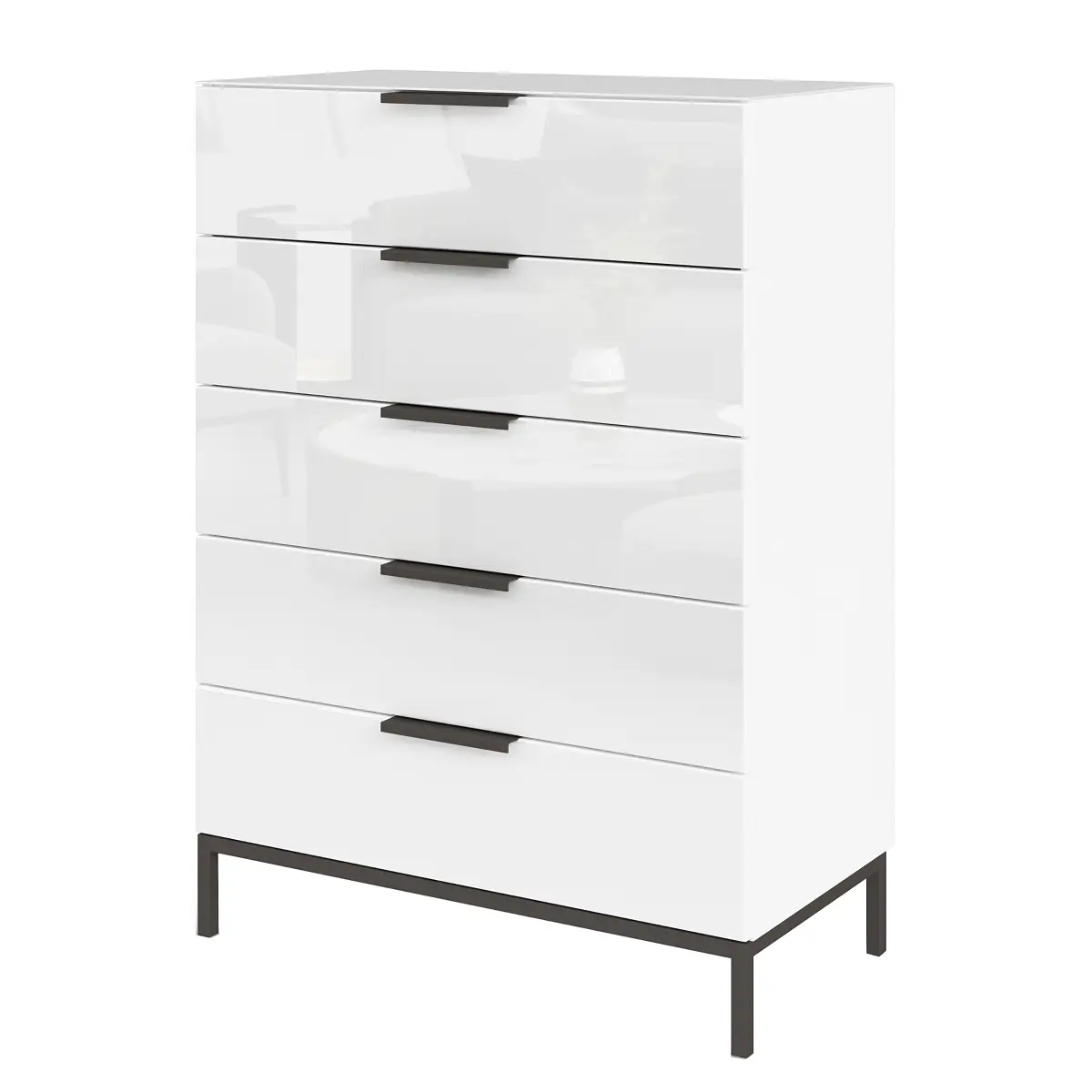rauch Orange Kommode Flipp mit Gestell 80cm Weiß/Weiß/Grau